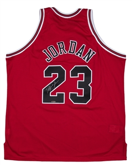 1997-98 Michael Jordan Signed Chicago Bulls Mitchell & Ness Road Jersey - Championship & MVP Season (UDA)